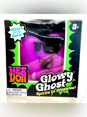 💜🔥Rare NeeDoh Glowy Ghost Glow-in-the-Dark Purple Pirate Squishy 💜👻